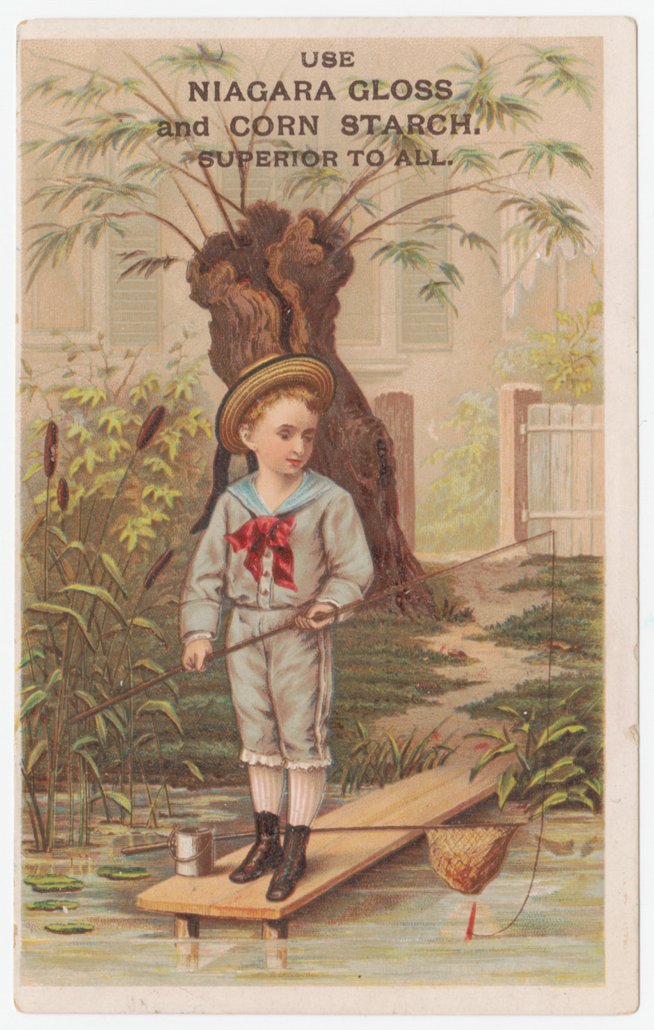 Niagara Gloss and Corn Starch trade card, depicting young boy
