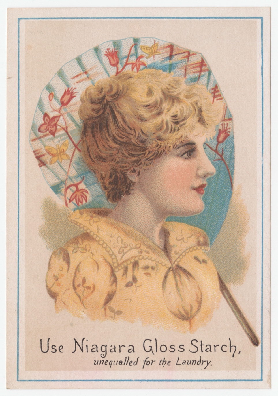"Use Niagara Gloss Starch, unequalled for the Laundry" trade card
