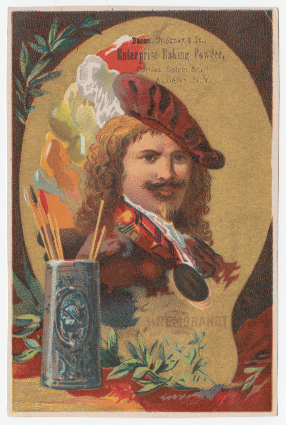 Enterprise Baking Powder trade card, depicting Rembrandt