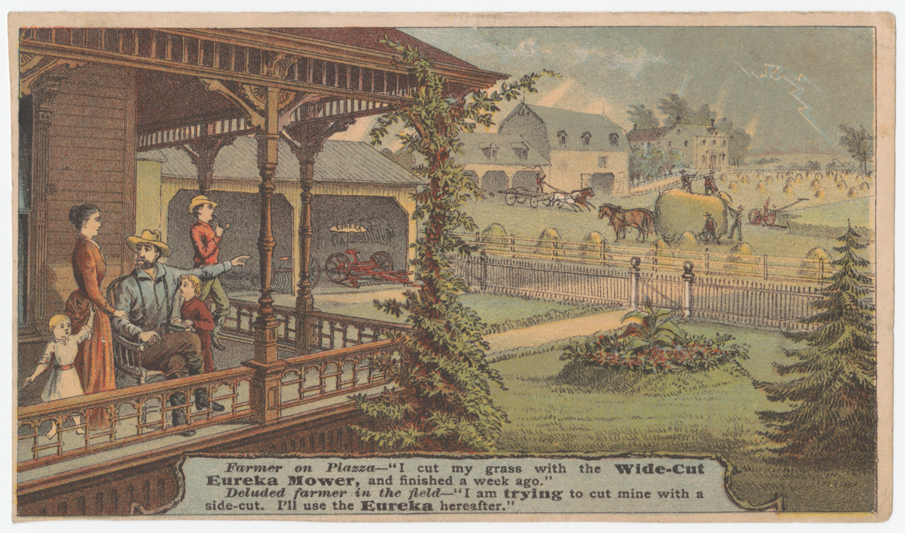 Trade card depicting A farm scene