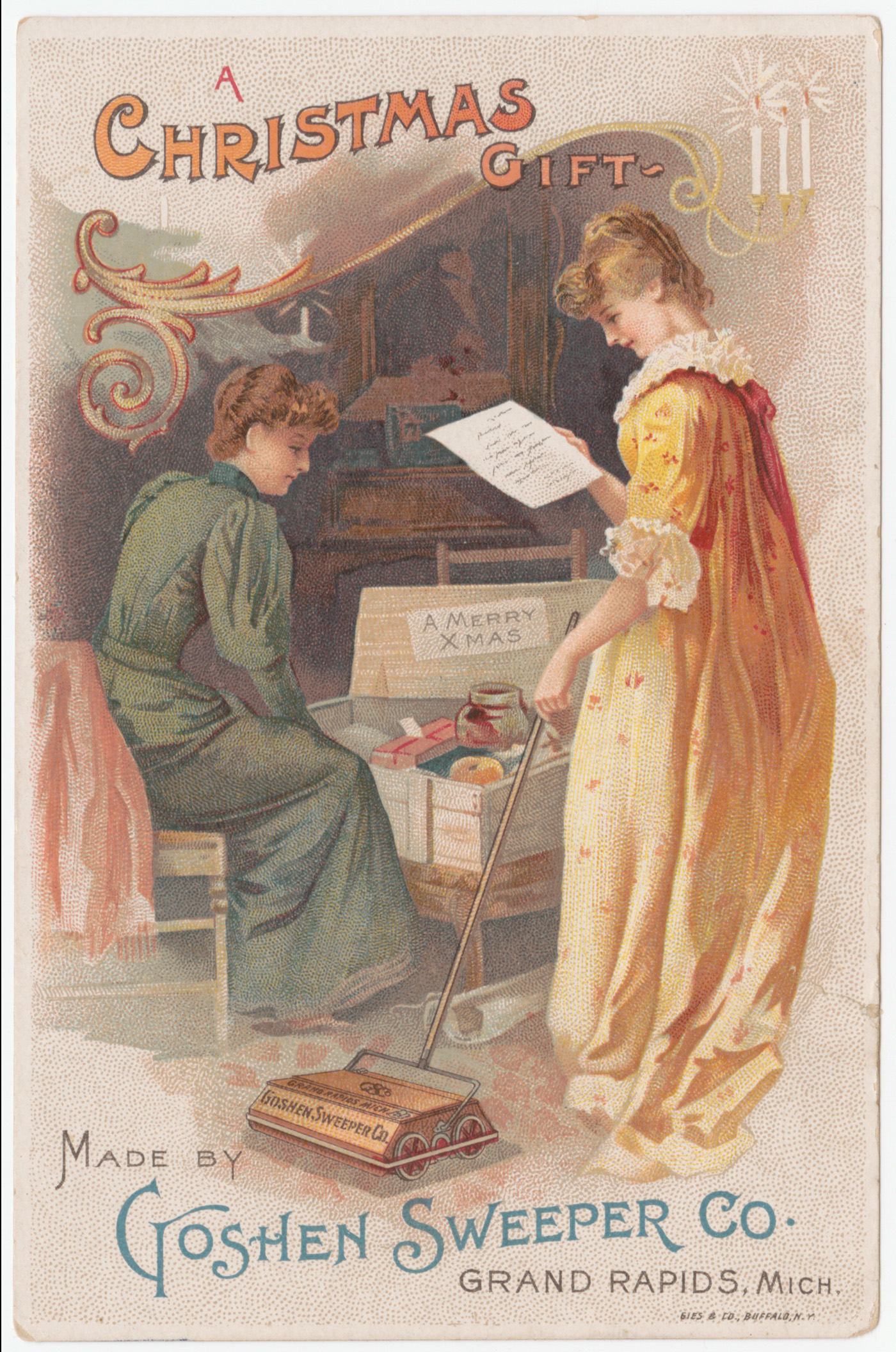 Trade card advertising a vacuum 