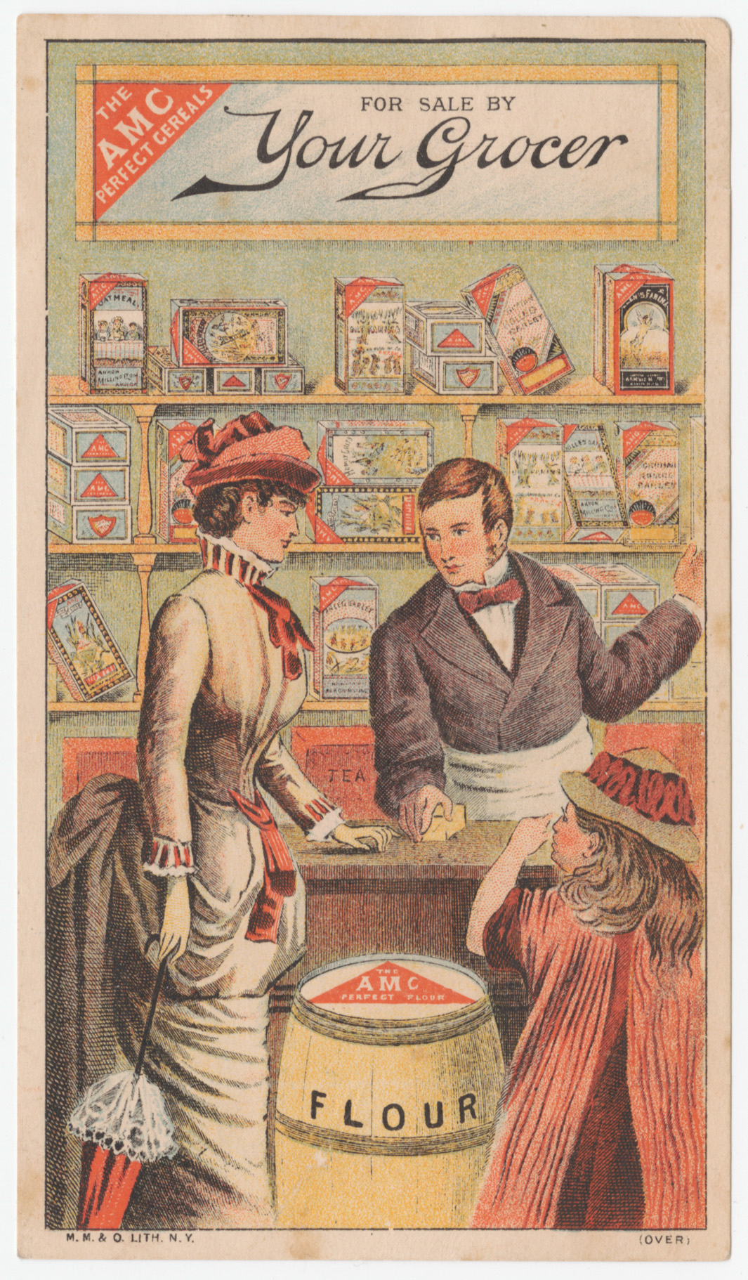 "The AMC perfect cereals for sale by your grocer" trade card