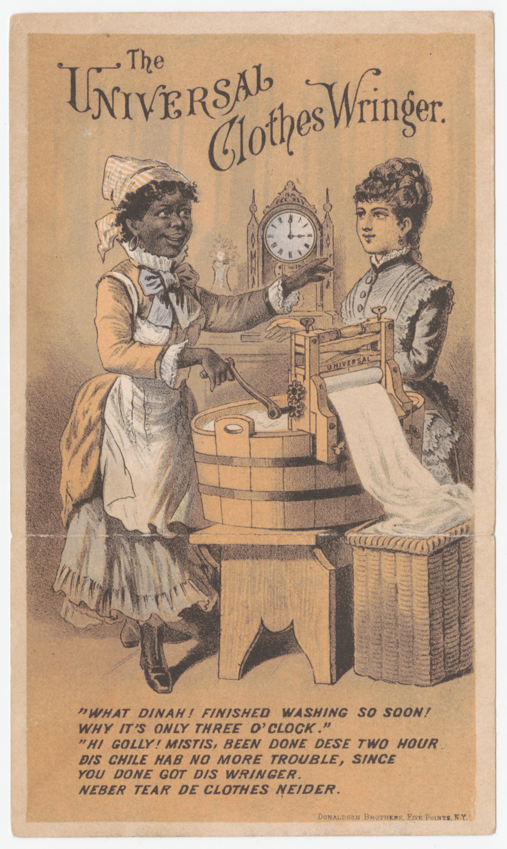 The Universal Clothes Wringer trade card