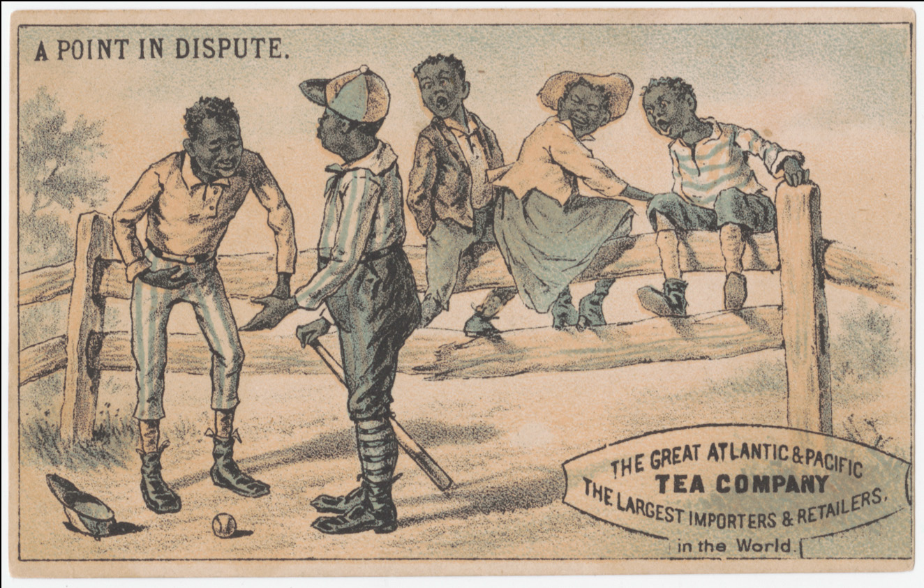 "A point in dispute" trade card, depicting children in argument