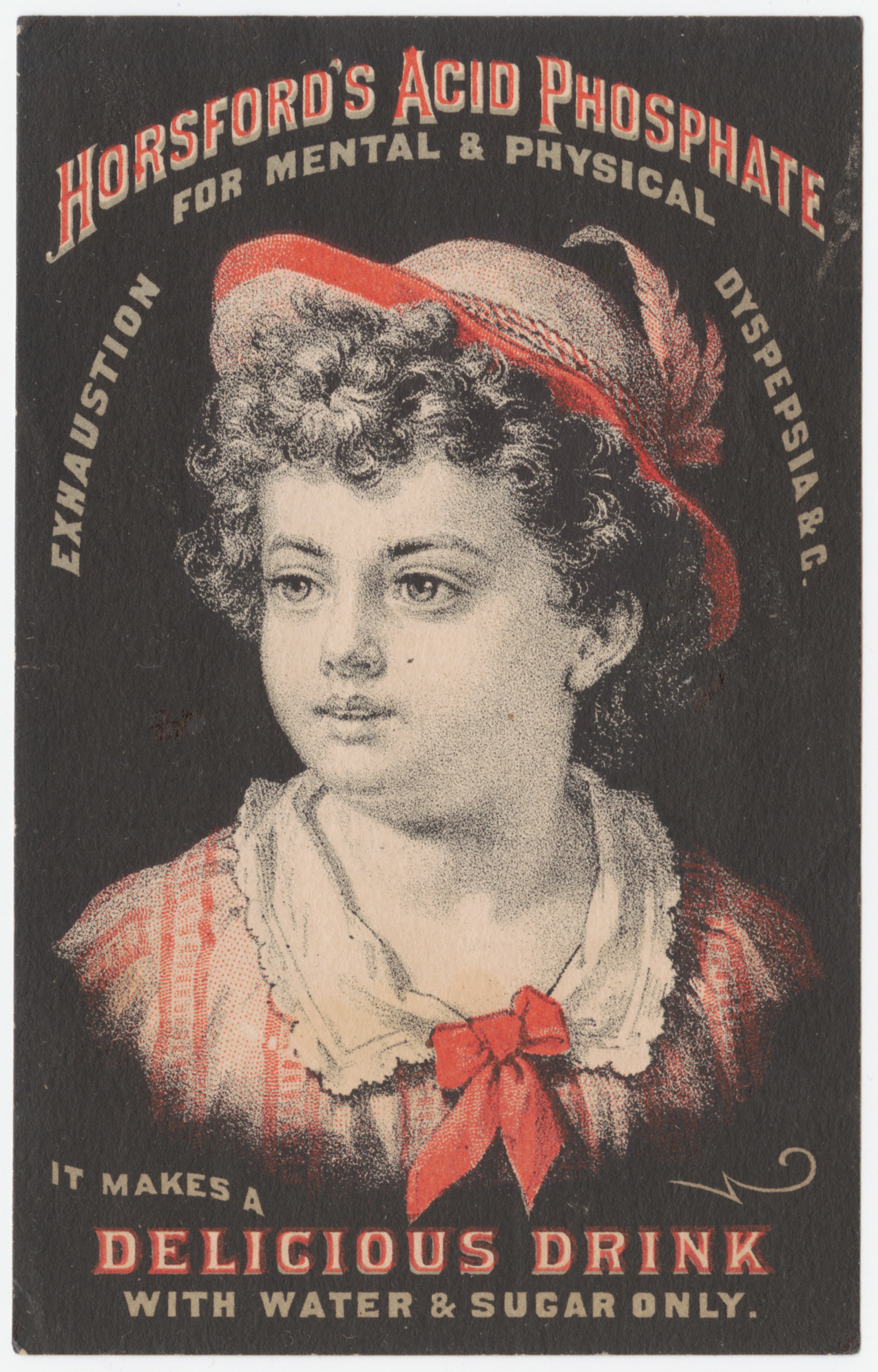 "Horsford's acid phosphate for mental and physical" trade card, depicting a young girl